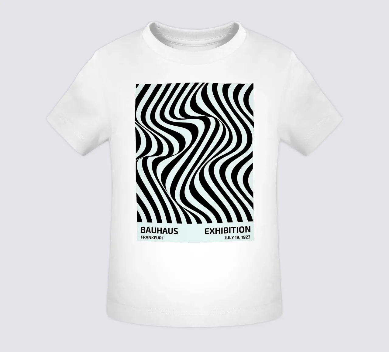 Bauhaus Waves | Poster astratto in bianco e nero maglietta neonato da Studio Vibe