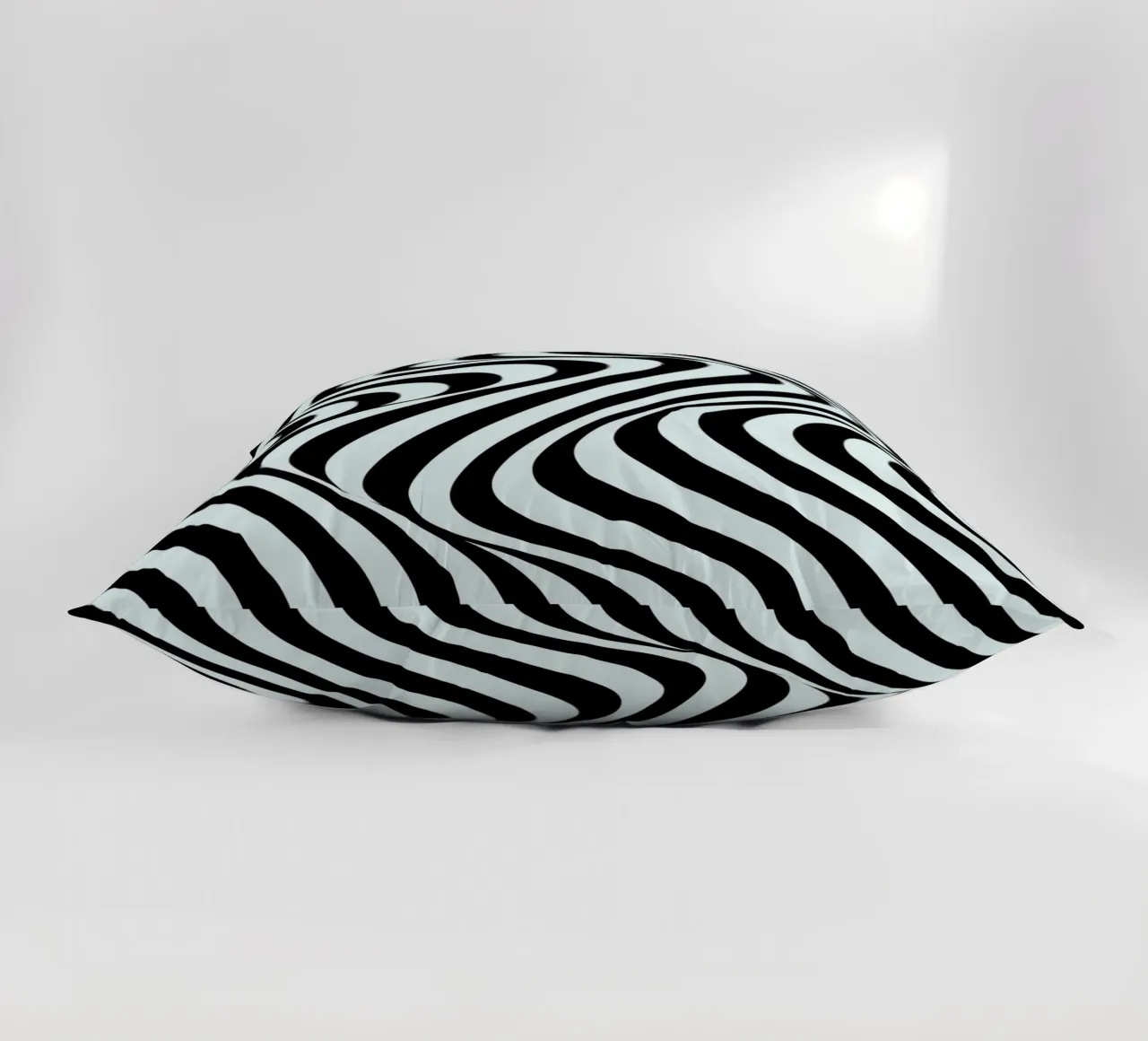 Bauhaus Waves | Poster astratto in bianco e nero cuscino da Studio Vibe