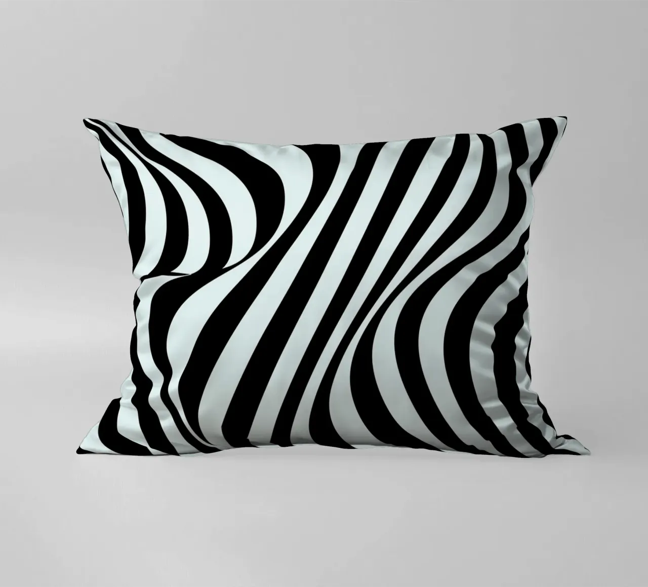 Bauhaus Waves | Poster astratto in bianco e nero cuscino da Studio Vibe