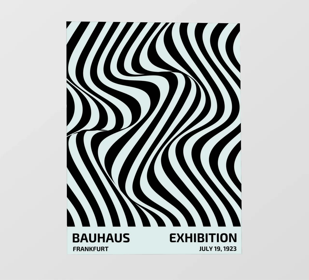 Bauhaus Waves | Poster astratto in bianco e nero pellicola backlit da Studio Vibe