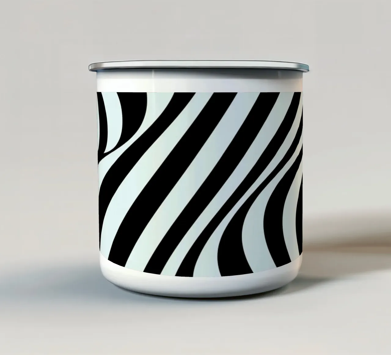 Bauhaus Waves | Poster astratto in bianco e nero tazza in smalto da Studio Vibe
