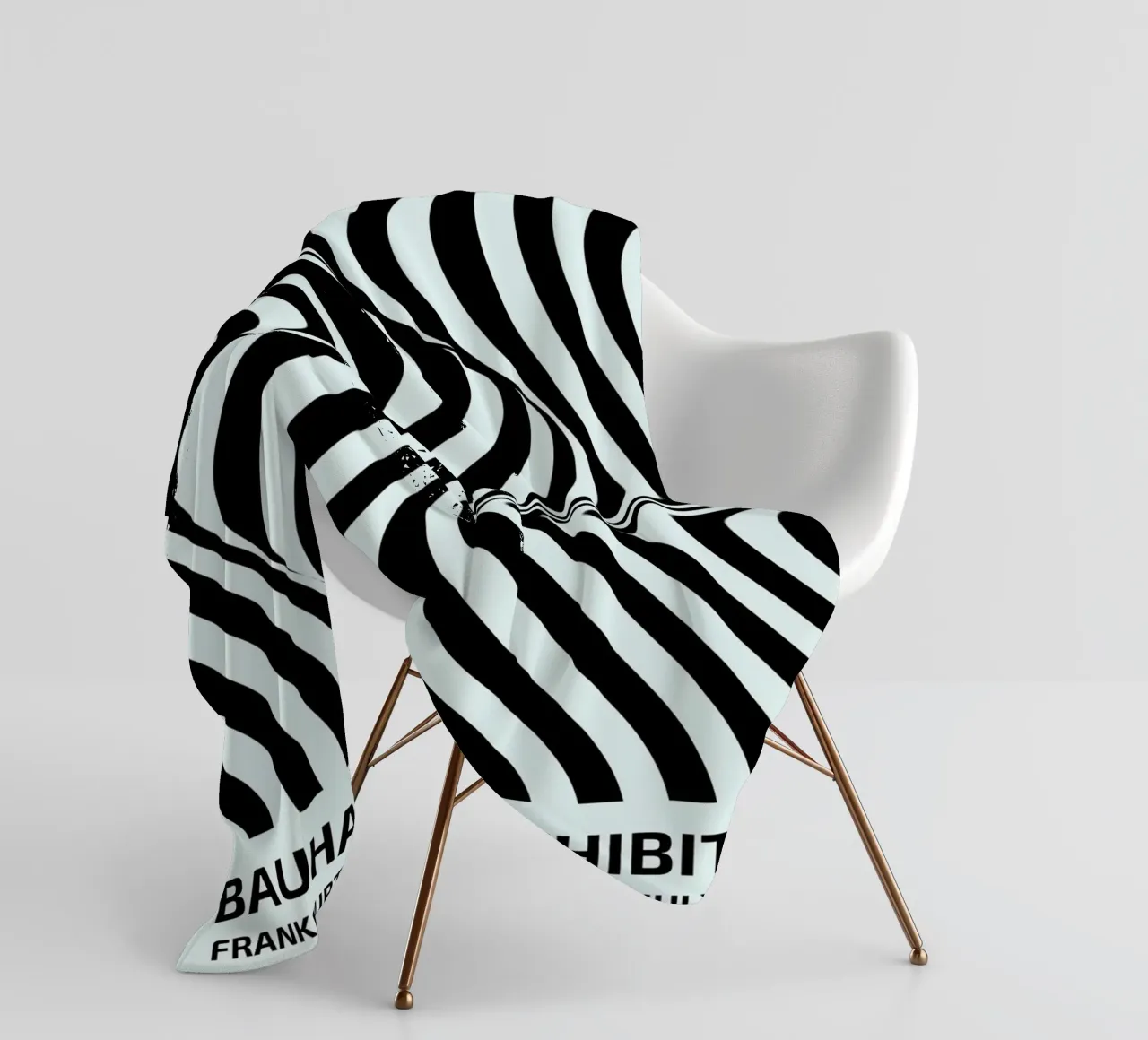 Bauhaus Waves | Poster astratto in bianco e nero coperta in pile da Studio Vibe