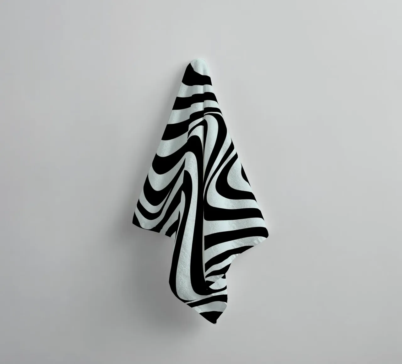 Bauhaus Waves | Poster astratto in bianco e nero asciugamano da bagno da Studio Vibe