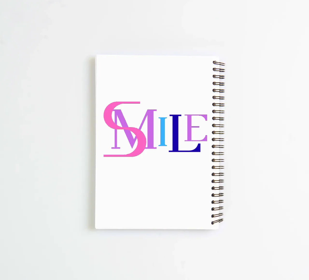 SMILE Poster | Positive Quote | Modern Minimal Wall Art spiral notebook by StrindesignStudio