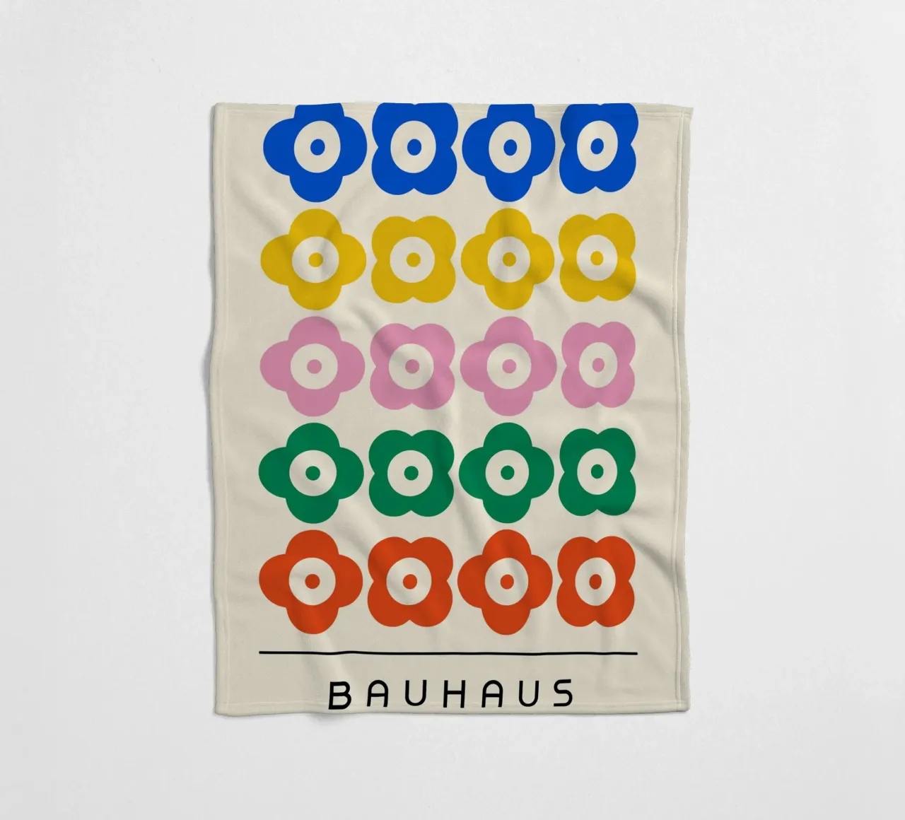 Bauhaus Flowers 1923 | Colorful Retro Art Print fleece blanket by Studio Vibe