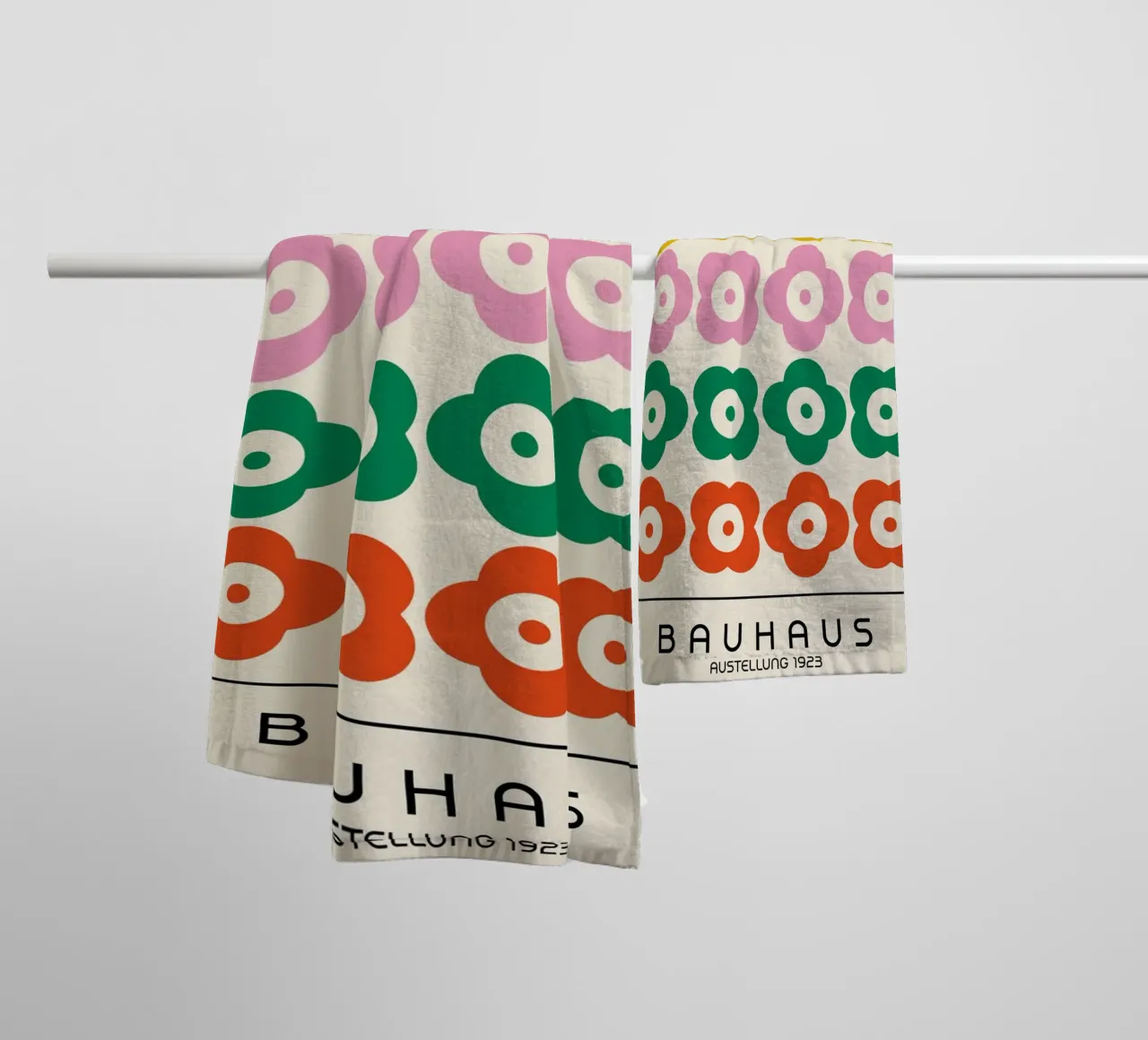 Bauhaus Flowers 1923 | Colorful Retro Art Print towel by Studio Vibe