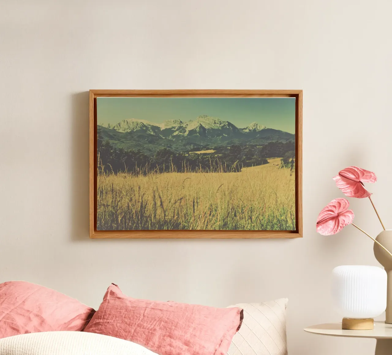 Gedempte wildernis canvas met Baklijst van PhotoVibe Decor