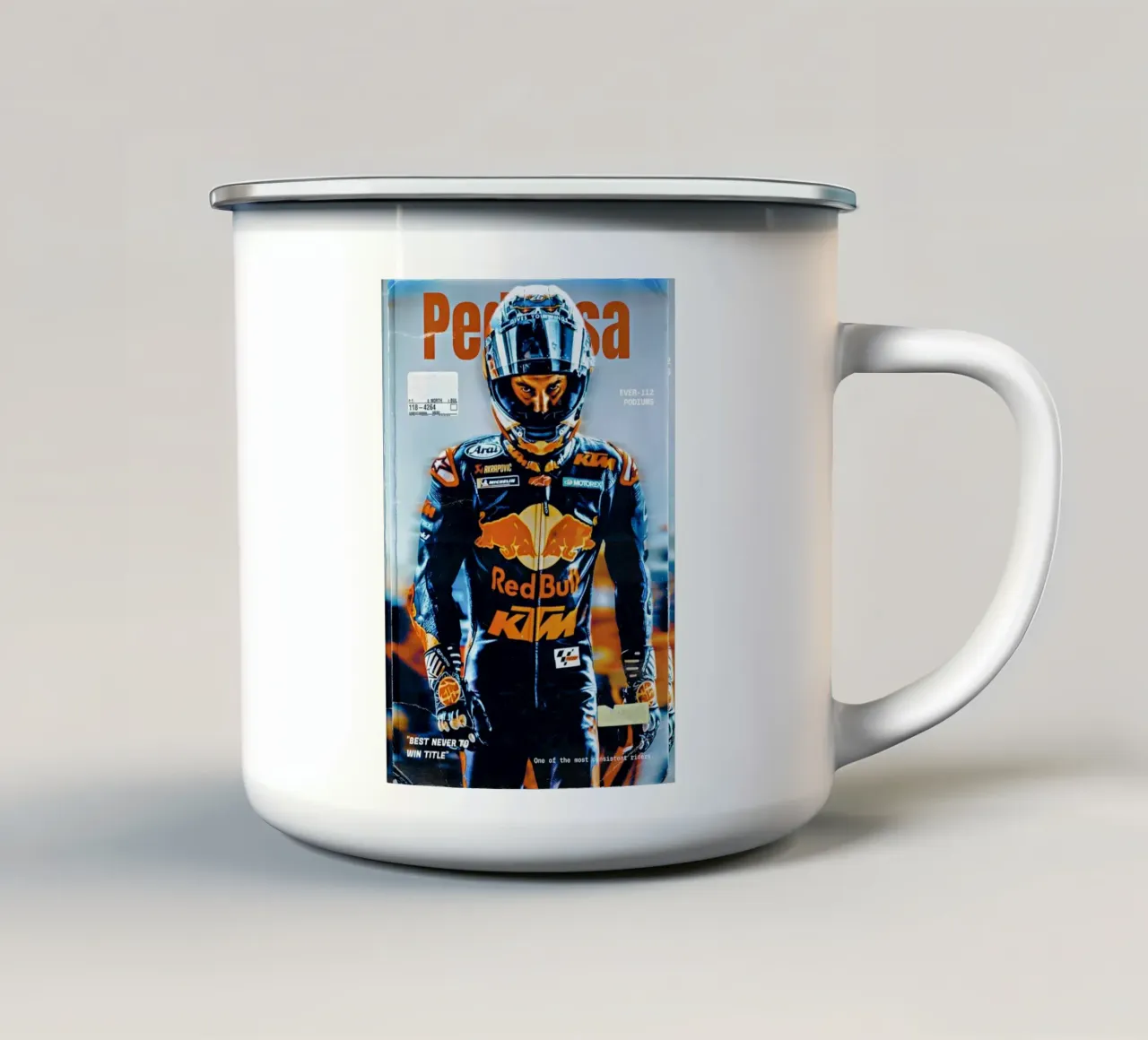 Dani Pedrosa tazza in smalto da Low poly art