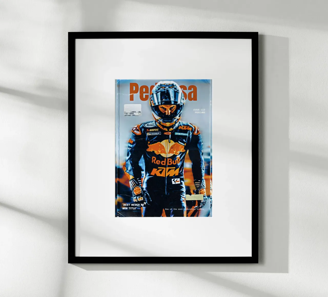 Dani Pedrosa poster con telaio in plastica da Low poly art