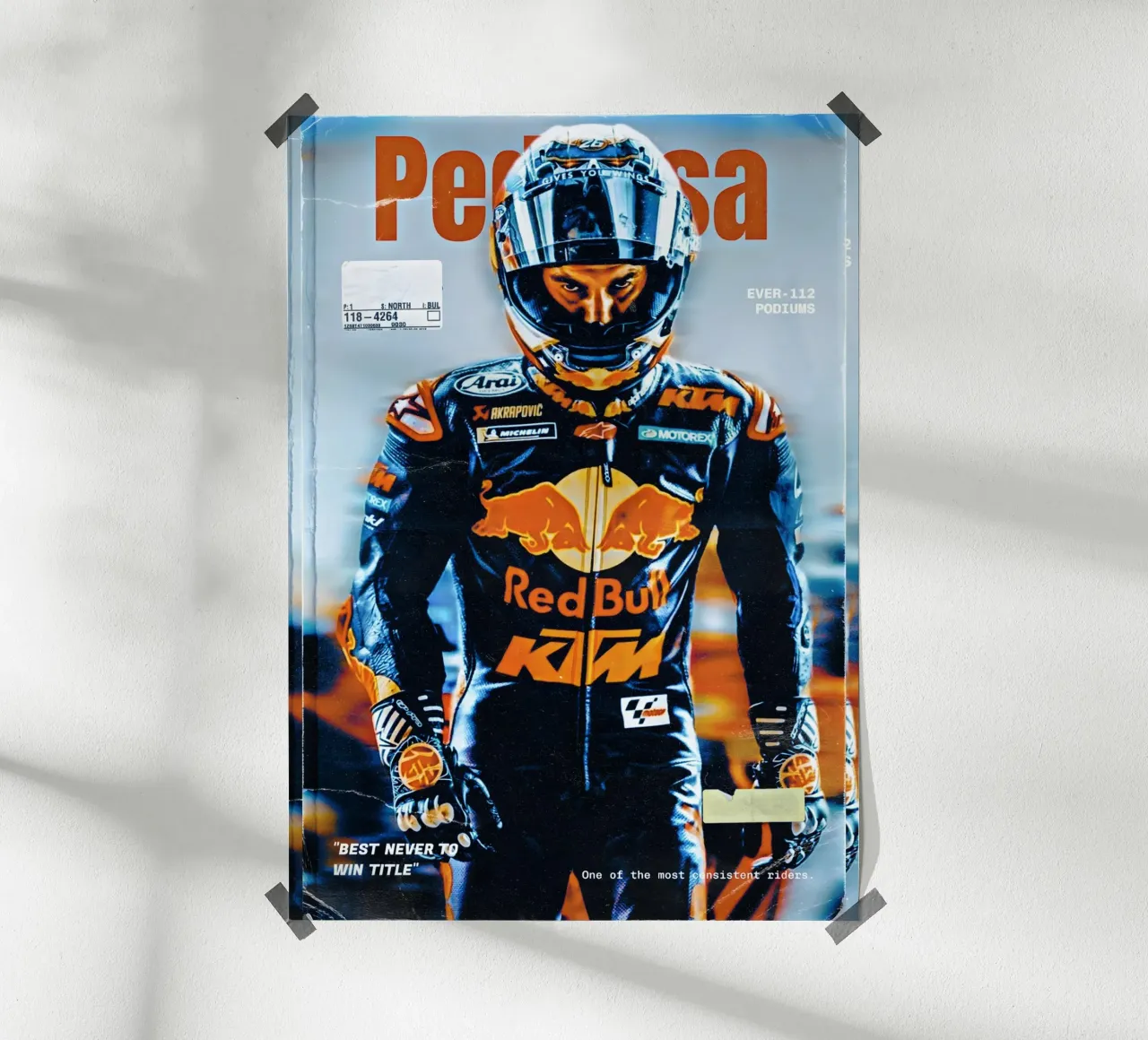 Dani Pedrosa poster con telaio in plastica da Low poly art