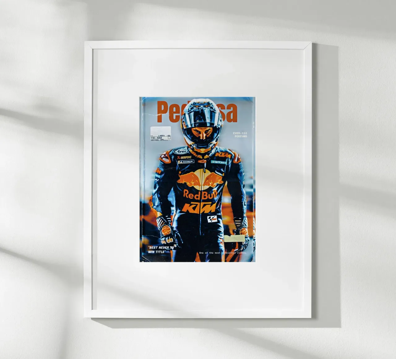 Dani Pedrosa poster con telaio in plastica da Low poly art