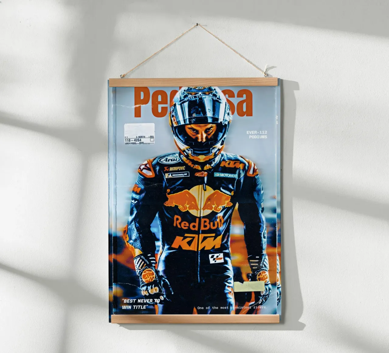 Dani Pedrosa poster con telaio in plastica da Low poly art