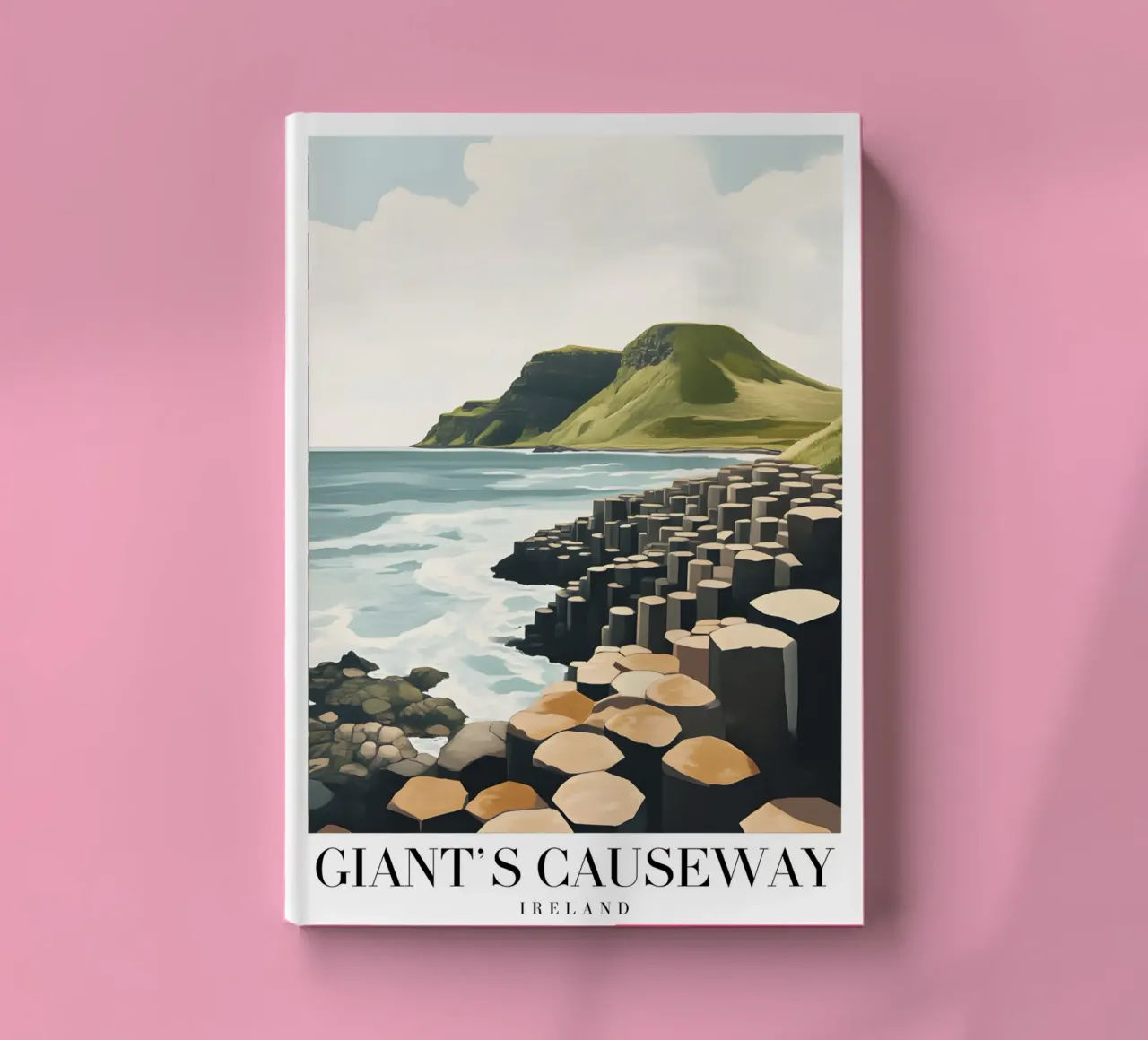 Giant's Causeway Ireland - Basalt Columns Landscape Print notebook by homdeco
