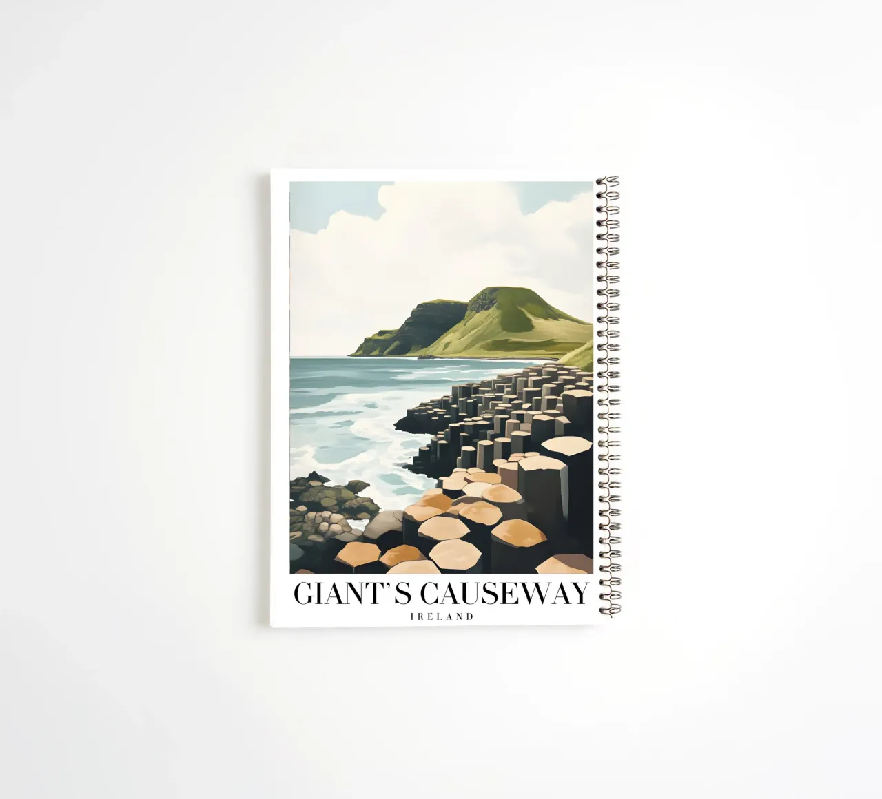 Giant's Causeway Ireland - Basalt Columns Landscape Print spiral notebook by homdeco