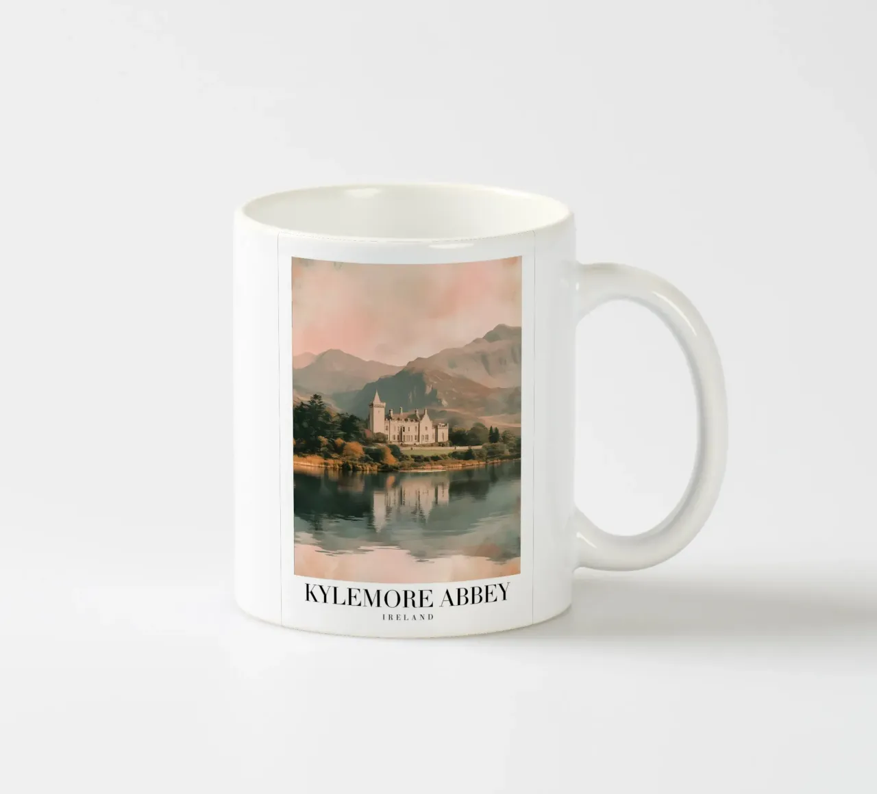 Kylemore Abbey Ierland - Kasteel Meer Landschap Print keramische mok van homdeco