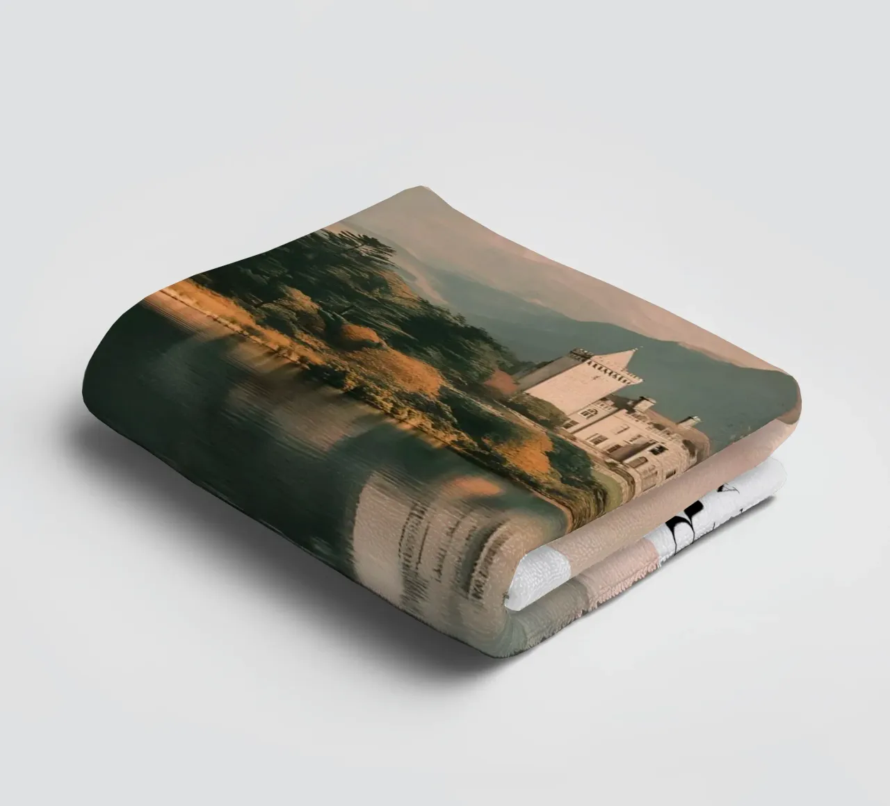 Kylemore Abbey Ierland - Kasteel Meer Landschap Print badhanddoek van homdeco