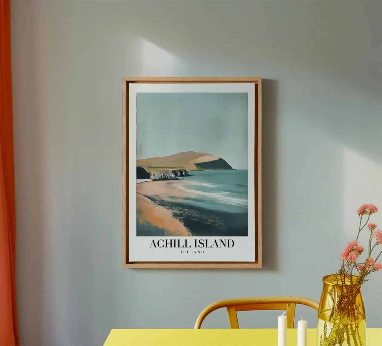 Achill Island Ierland Wilde Kust - Strand Landschap Print canvas met Baklijst van homdeco