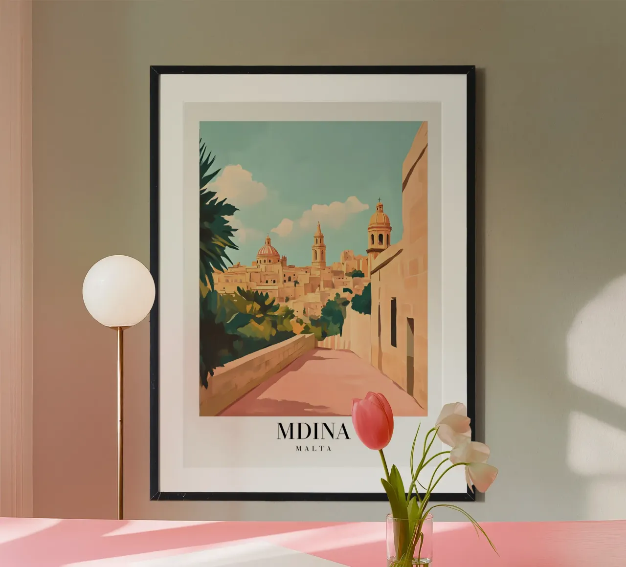 Mdina Malta Silent Cityscape - Baroque Architecture Print poster by homdeco