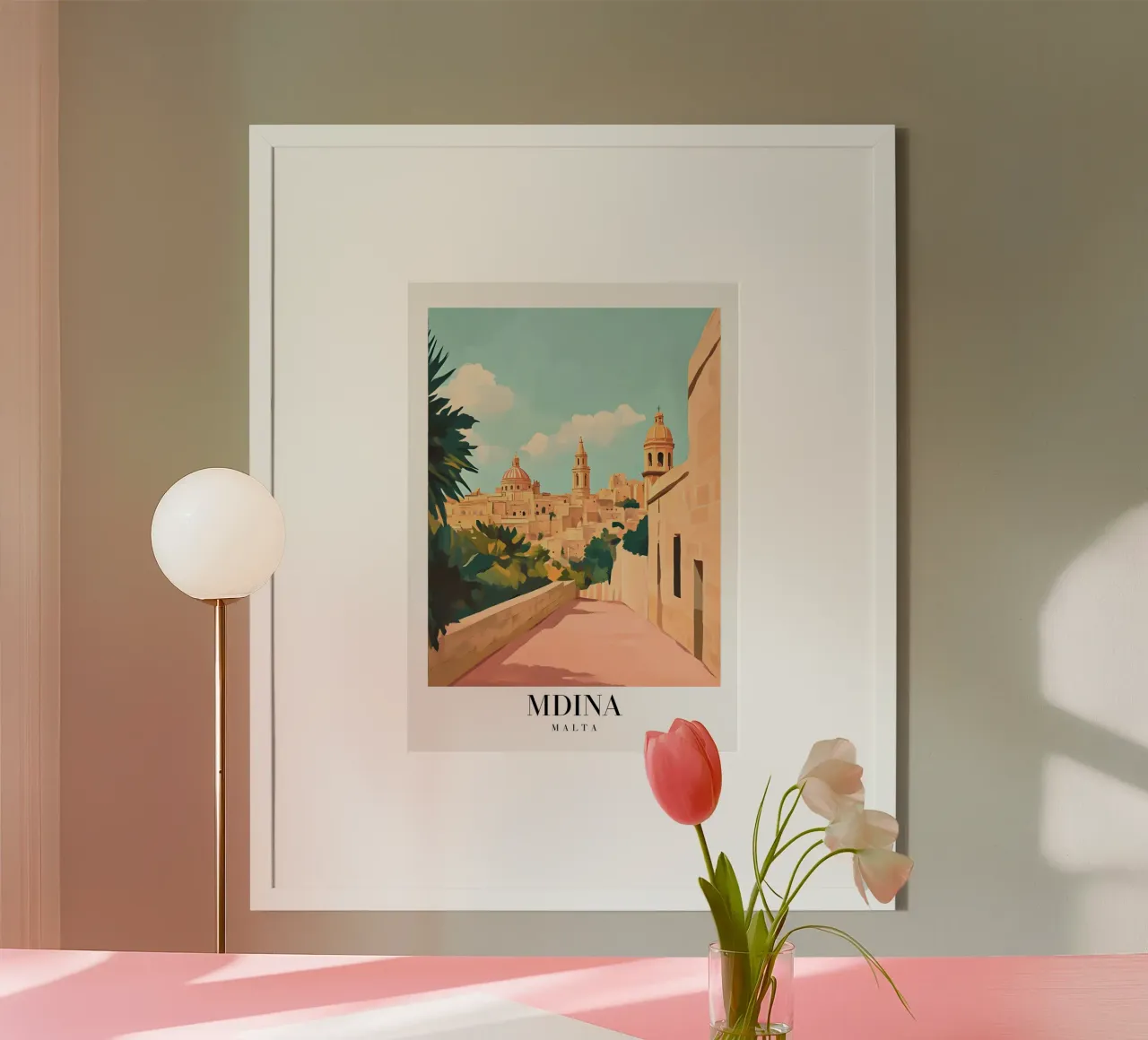 Mdina Malta Silent Cityscape - Baroque Architecture Print poster by homdeco