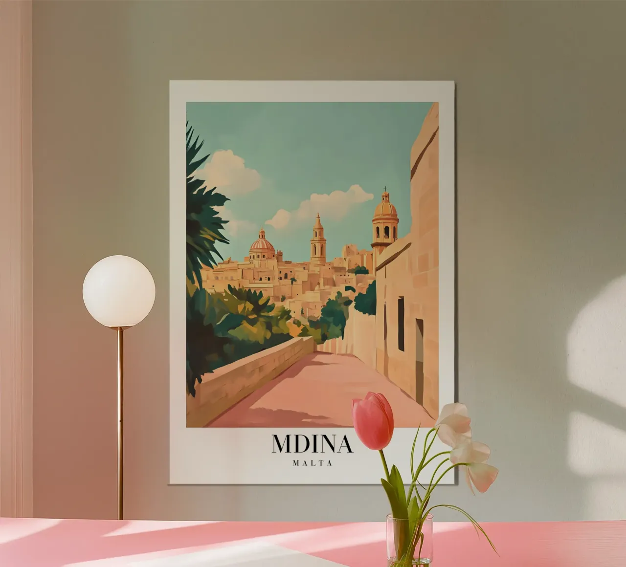 Mdina Malta Silent Cityscape - Baroque Architecture Print poster by homdeco