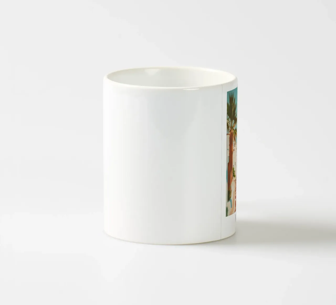 Mykonos Greece Village View - Whitewashed Aegean Art ceramic mug by homdeco