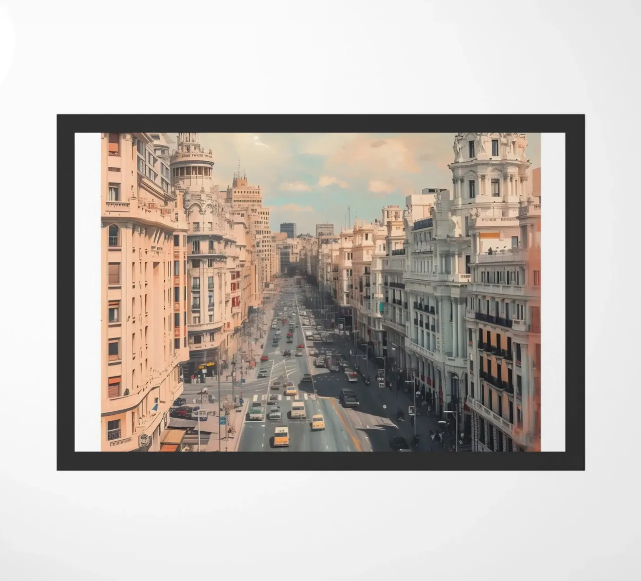 Madrid Spanje Gran Via Skyline - Stedelijke architectuur Print deurmat van homdeco