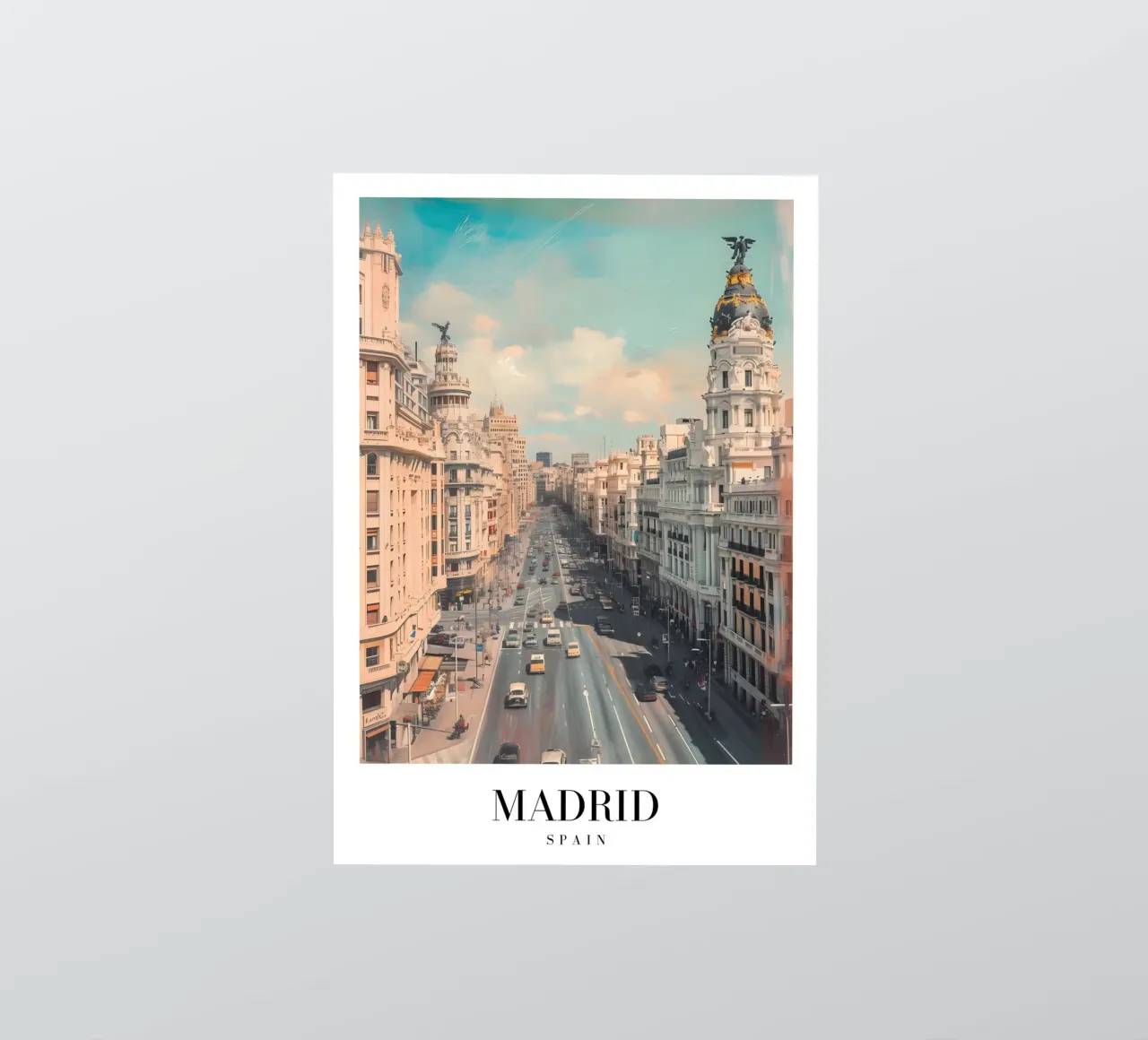 Madrid Spanje Gran Via Skyline - Stedelijke architectuur Print sticker van homdeco