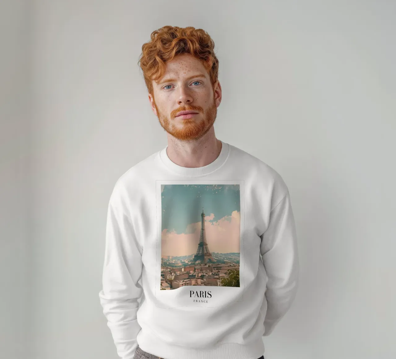 París Francia Torre Eiffel Skyline - Romantic City Art Print sudadera de homdeco