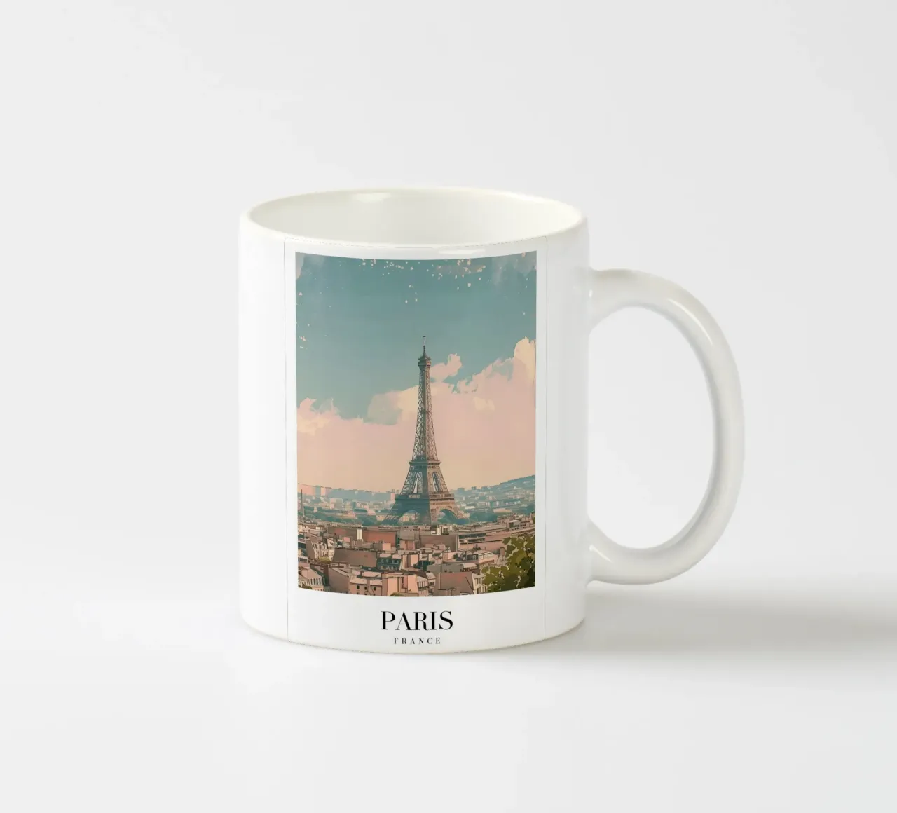 Parijs Frankrijk Eiffeltoren Skyline - Romantische Stad Kunstdruk keramische mok van homdeco