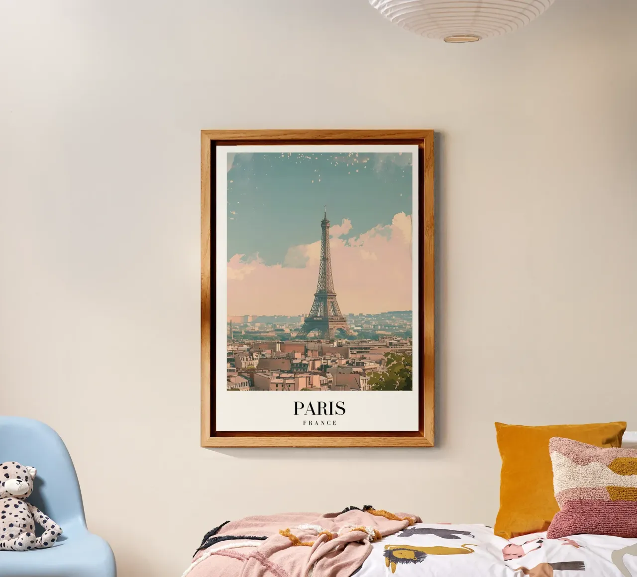 Paris France Eiffel Tower Skyline - Romantic City Art Print forex plate by homdeco
