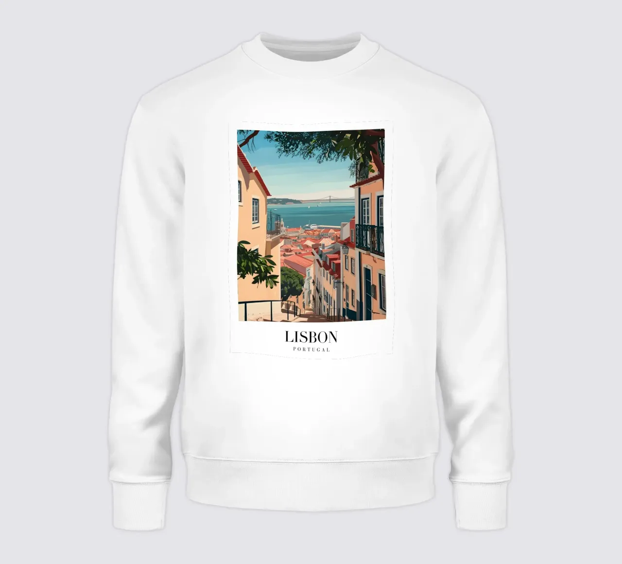 Lisbona Portogallo Tetti e ponti - Alfama Street View felpa da homdeco