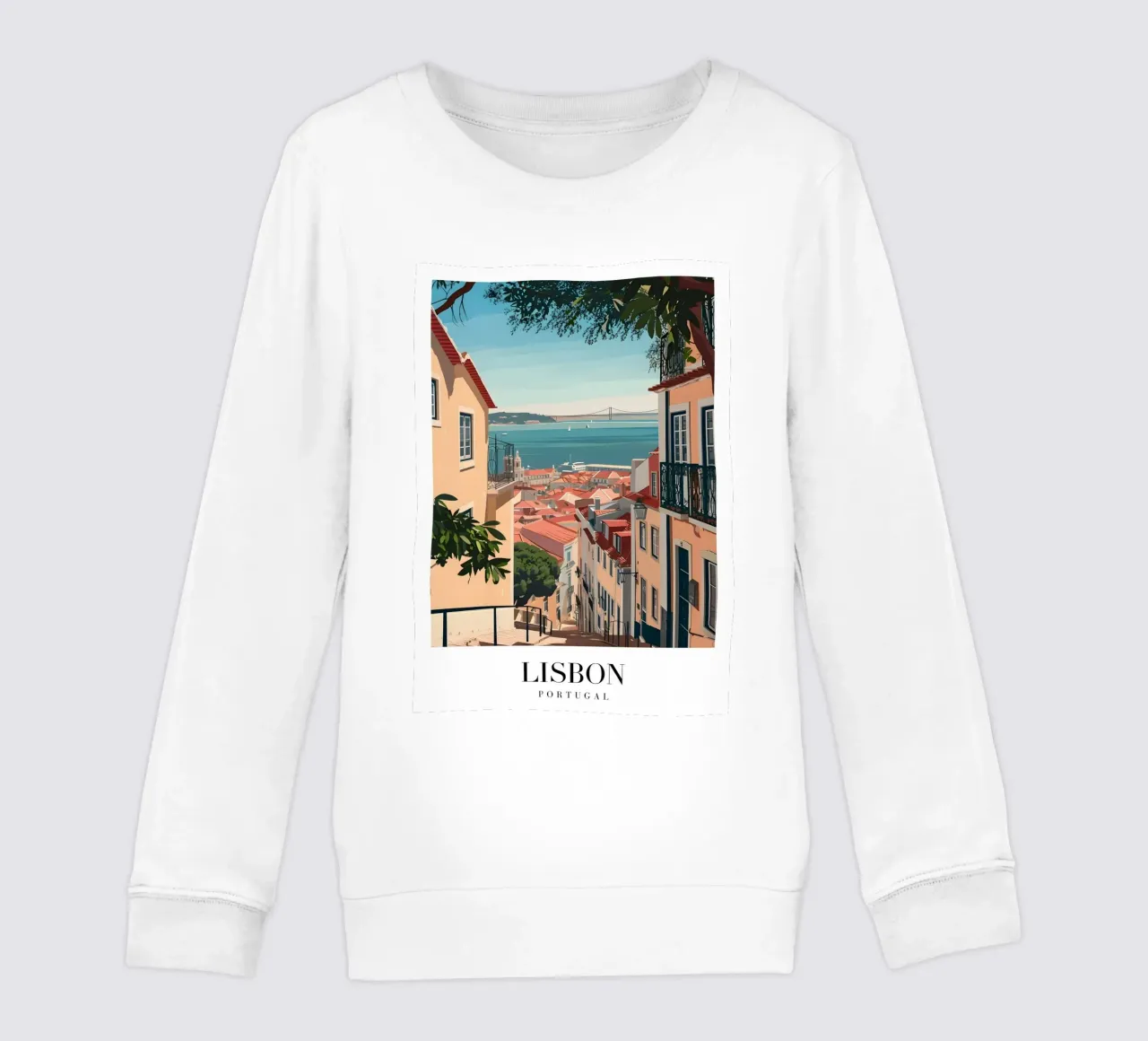 Lisbona Portogallo Tetti e ponti - Alfama Street View felpa bambino da homdeco
