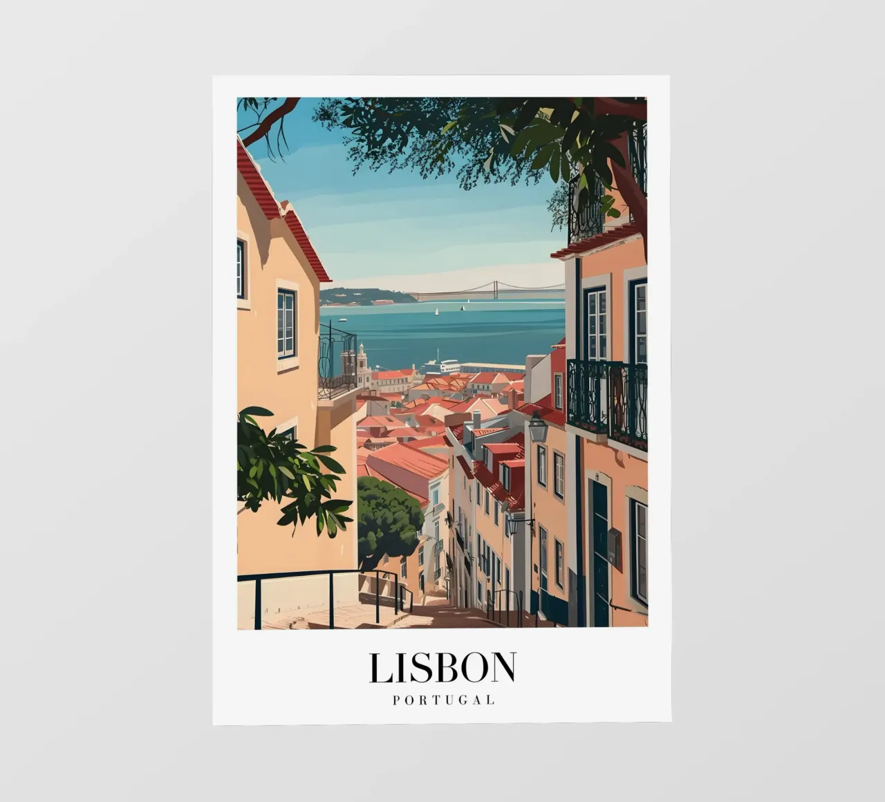 Lisbona Portogallo Tetti e ponti - Alfama Street View pellicola backlit da homdeco