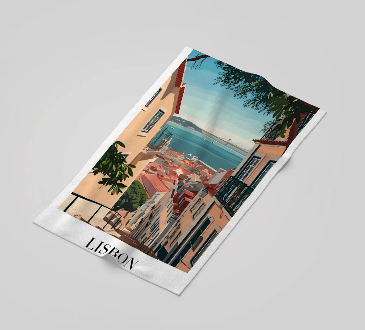 Lisbona Portogallo Tetti e ponti - Alfama Street View telo mare da homdeco