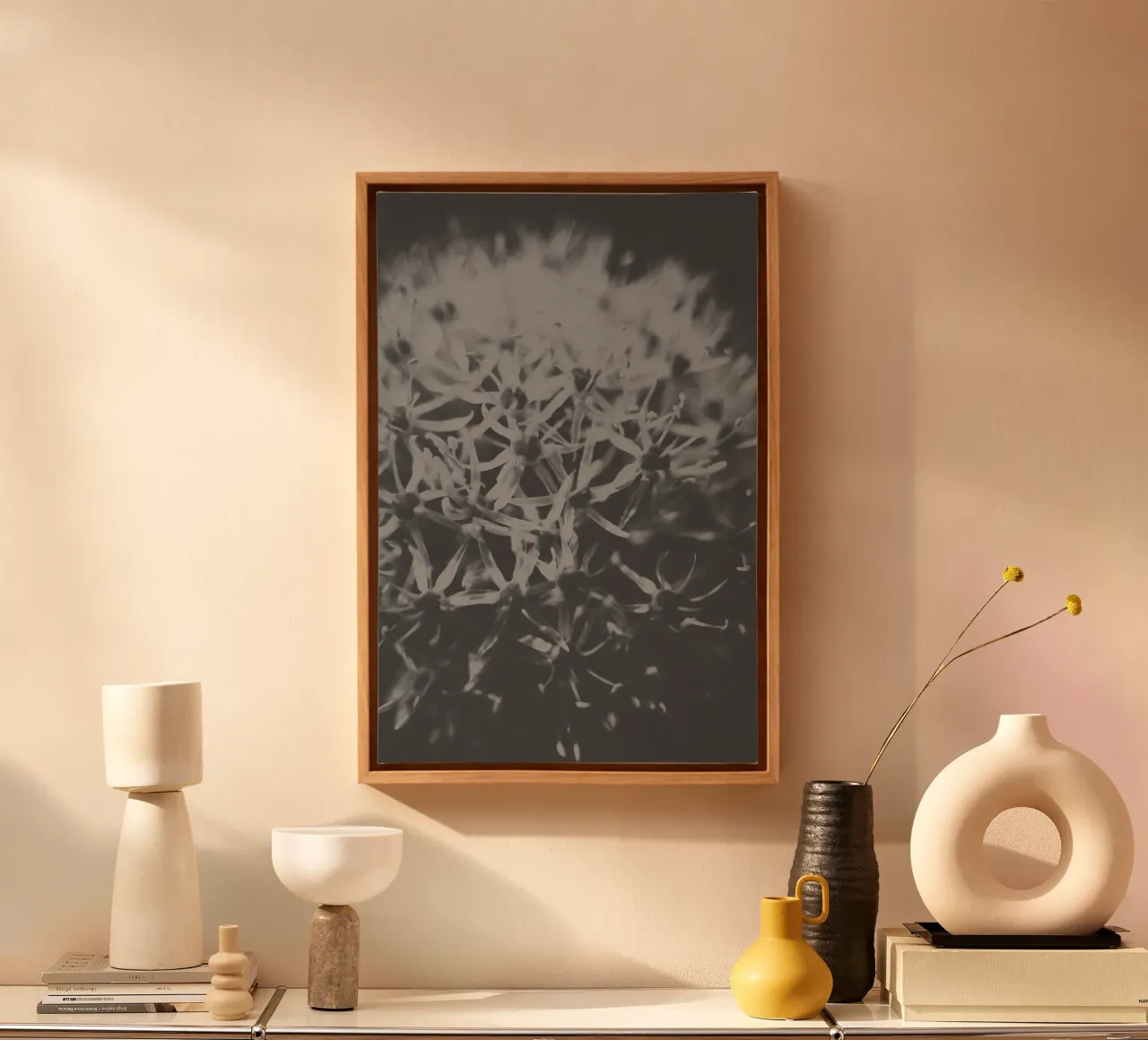 Gedempte wildernis canvas met Baklijst van PhotoVibe Decor