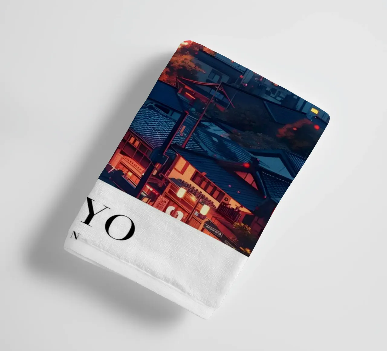 Tokyo Japan Sunset Skyline - Tokyo Tower Urban Art Print towel by homdeco