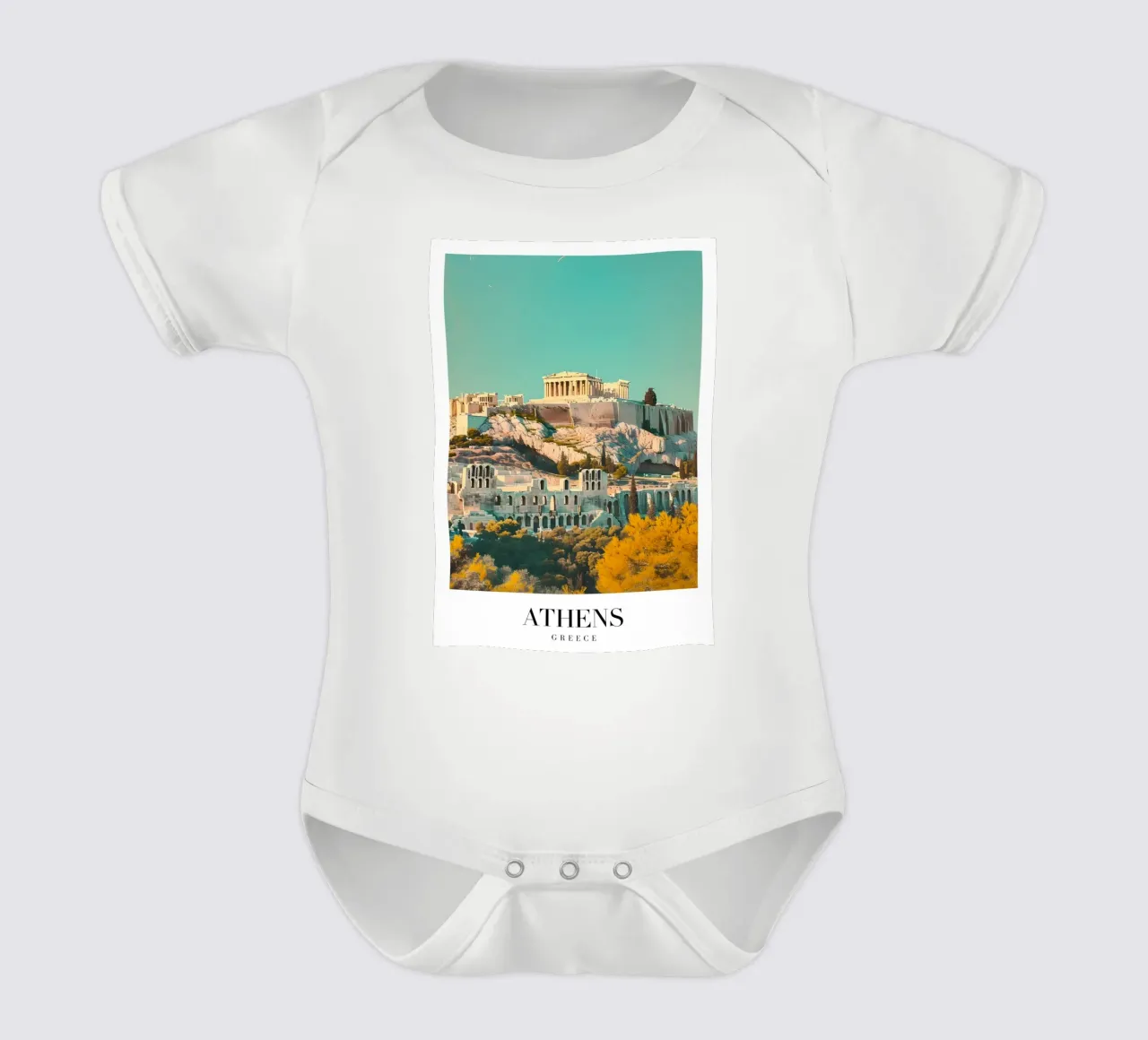Athènes Grèce Vue de l'Acropole - Impression d'art grec ancien body bébé de homdeco