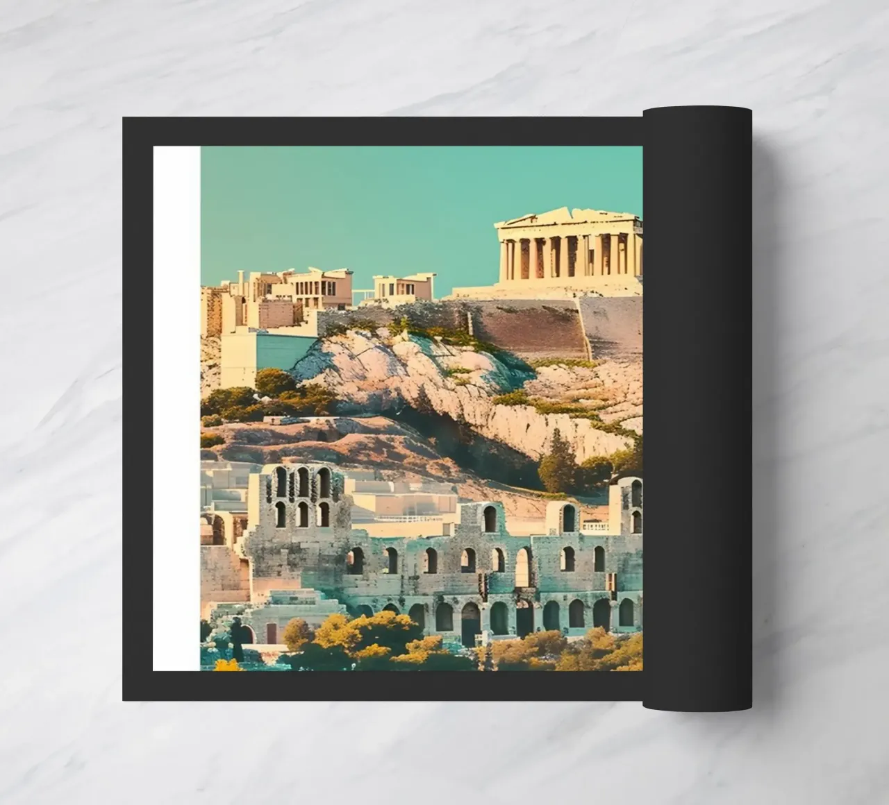 Athènes Grèce Vue de l'Acropole - Impression d'art grec ancien paillasson de homdeco