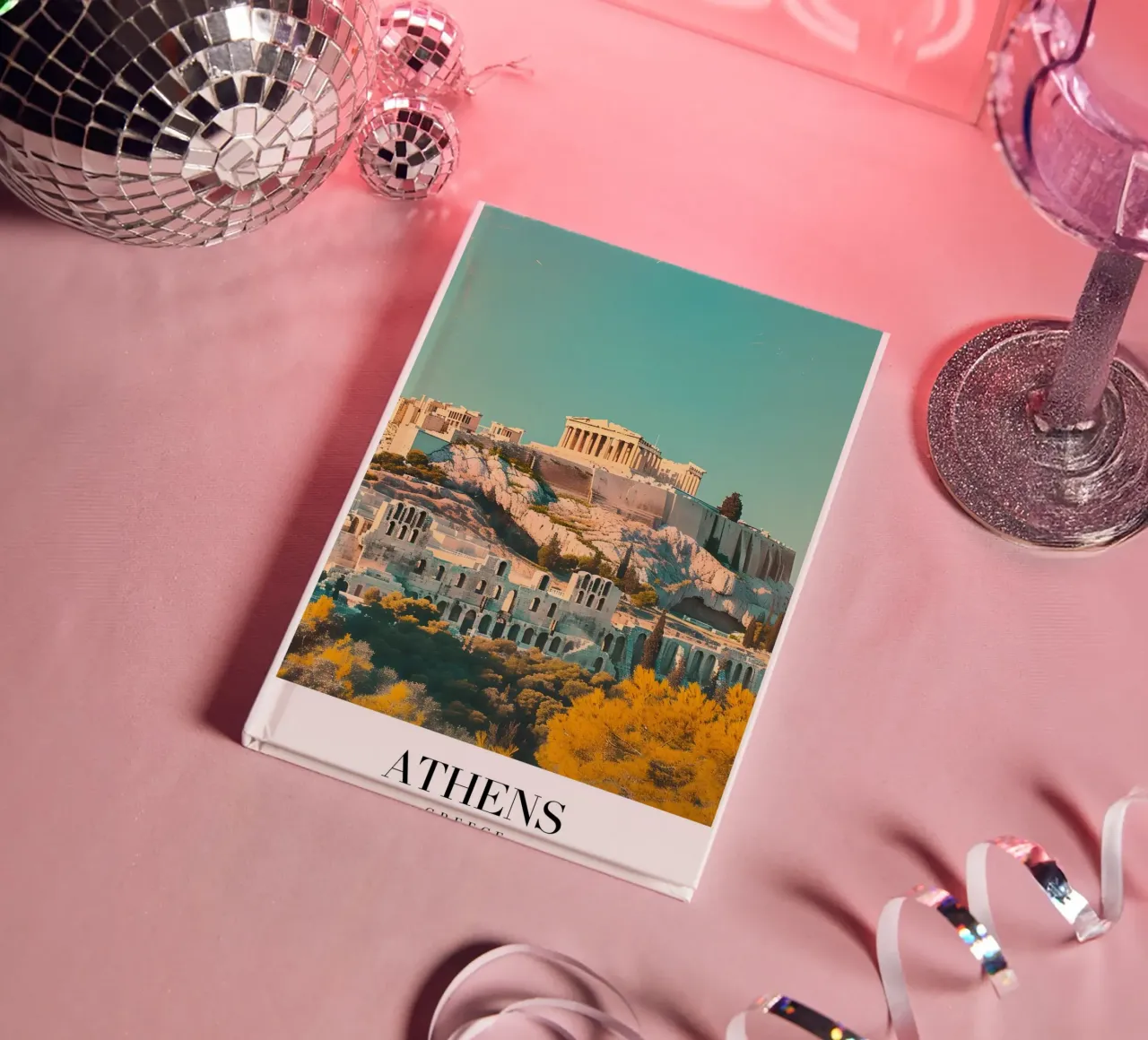 Athènes Grèce Vue de l'Acropole - Impression d'art grec ancien carnet de notes de homdeco