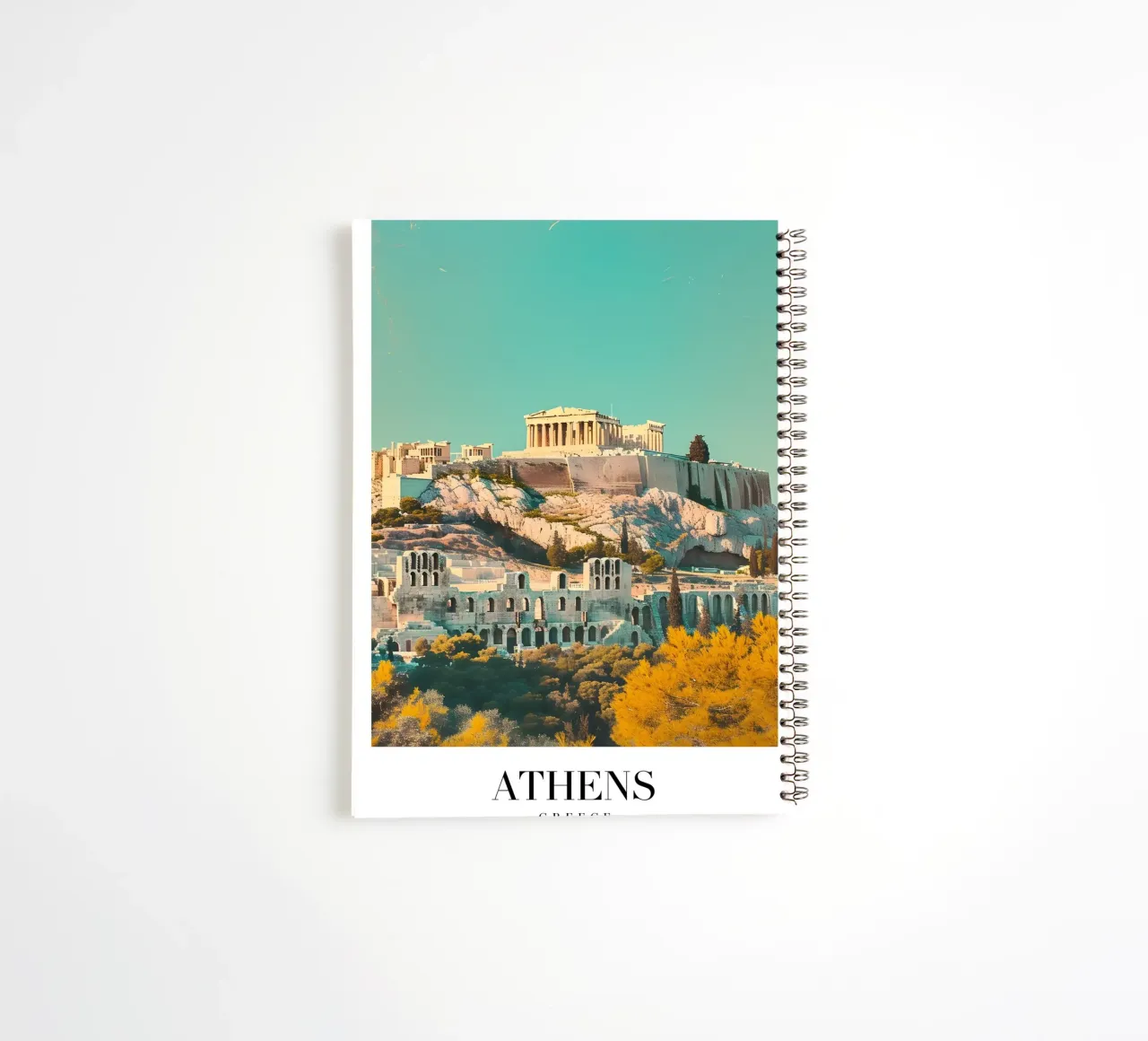 Athènes Grèce Vue de l'Acropole - Impression d'art grec ancien carnet à spirale de homdeco