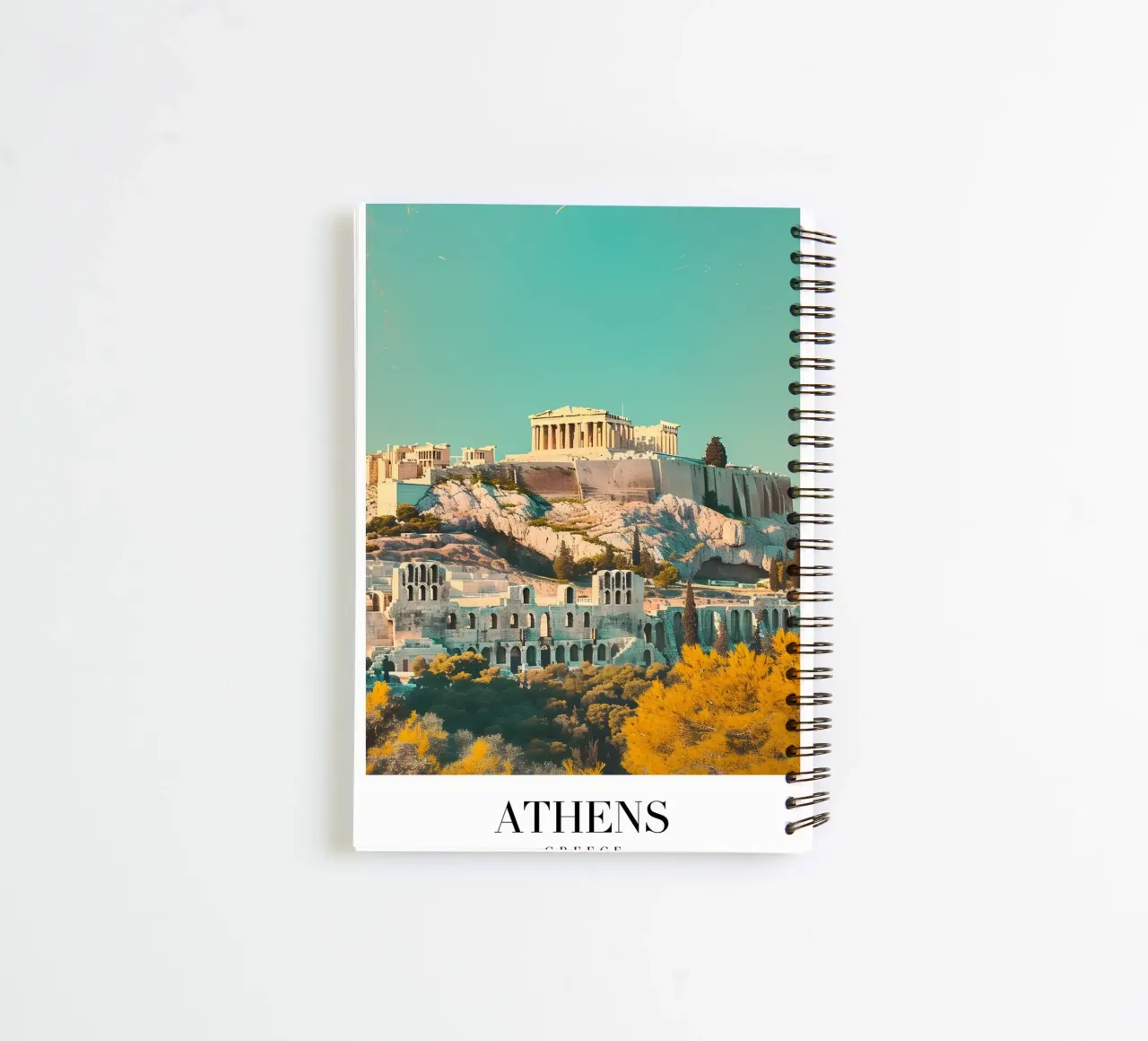 Athènes Grèce Vue de l'Acropole - Impression d'art grec ancien carnet à spirale de homdeco