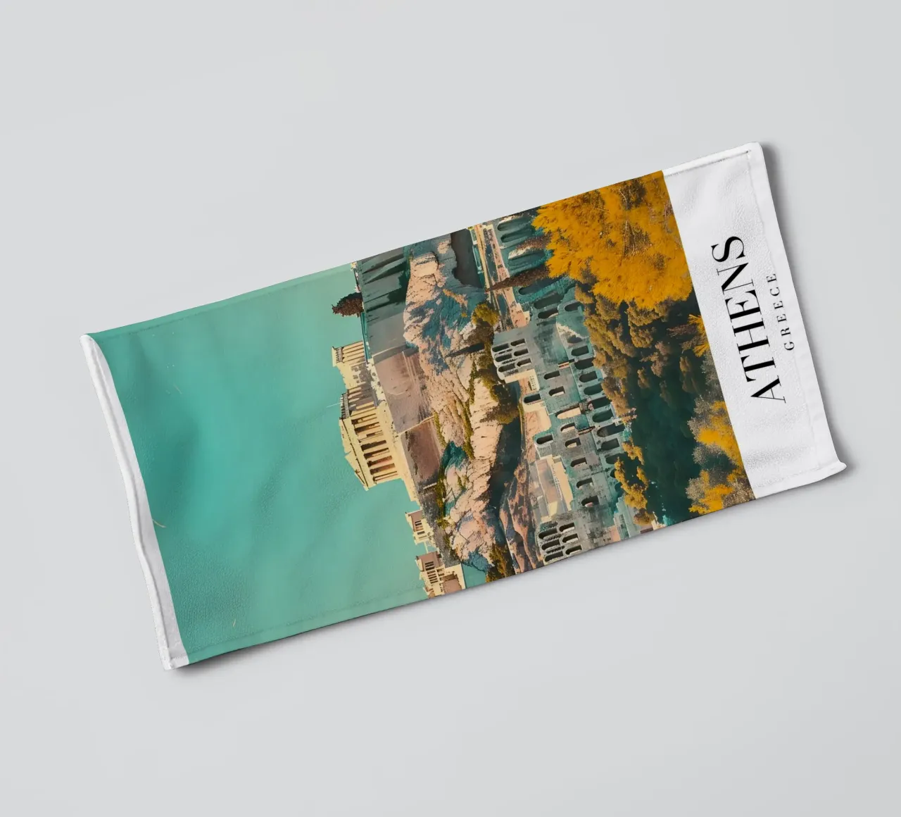 Athènes Grèce Vue de l'Acropole - Impression d'art grec ancien serviette de bain de homdeco