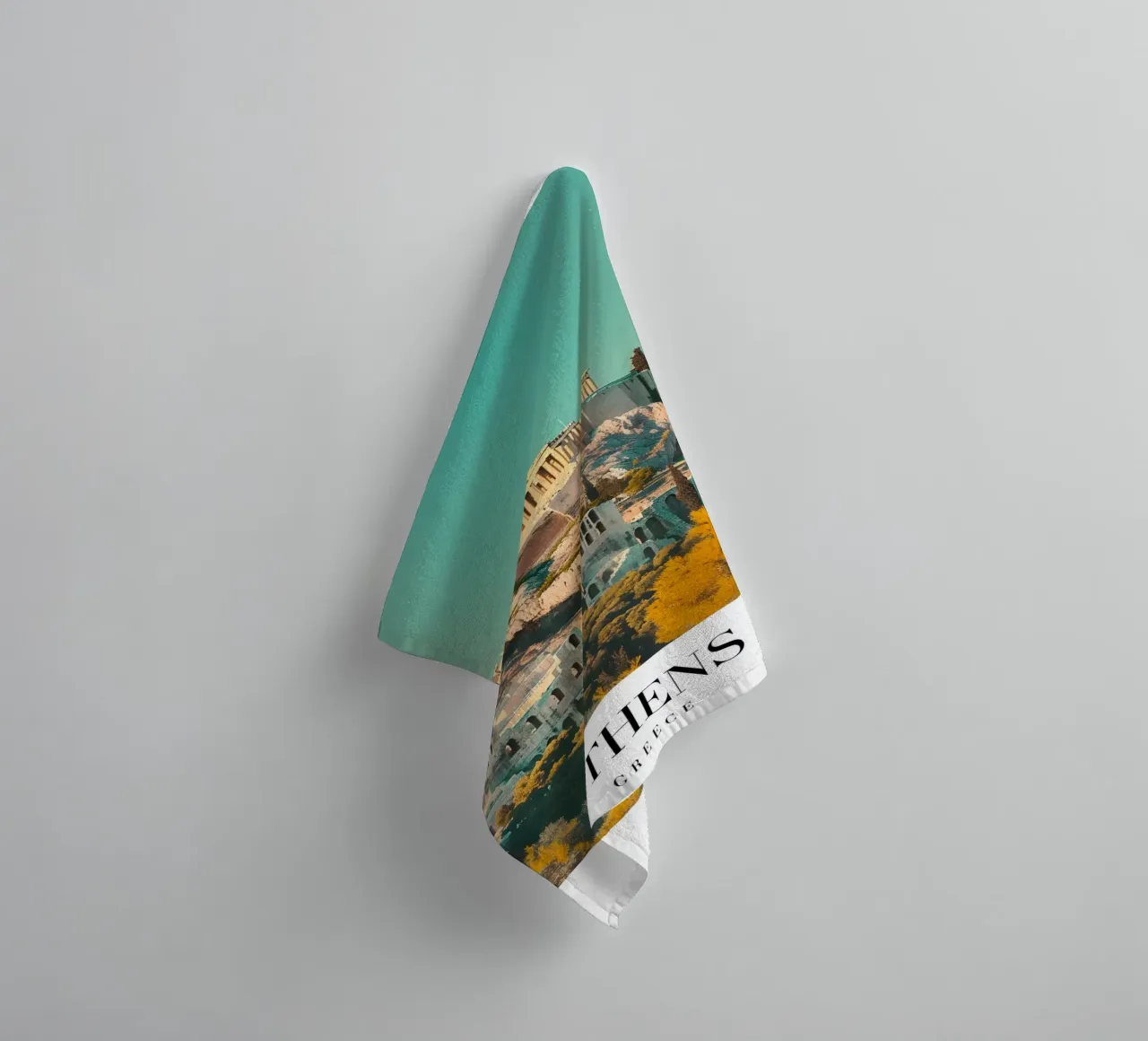 Athènes Grèce Vue de l'Acropole - Impression d'art grec ancien serviette de bain de homdeco