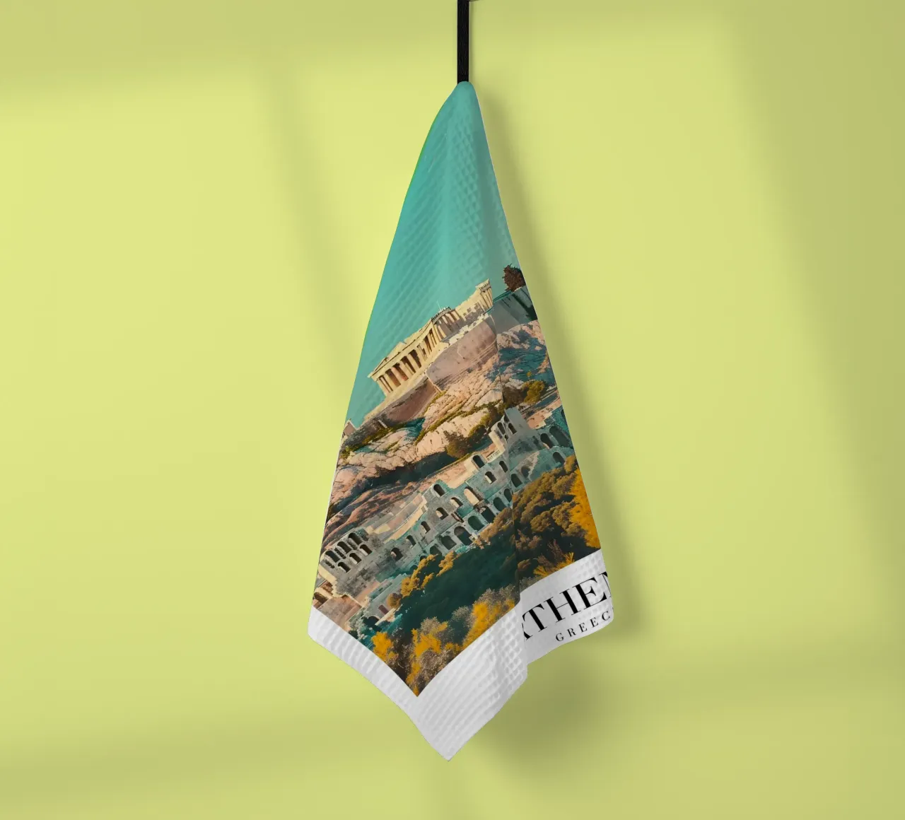 Athènes Grèce Vue de l'Acropole - Impression d'art grec ancien torchon de homdeco
