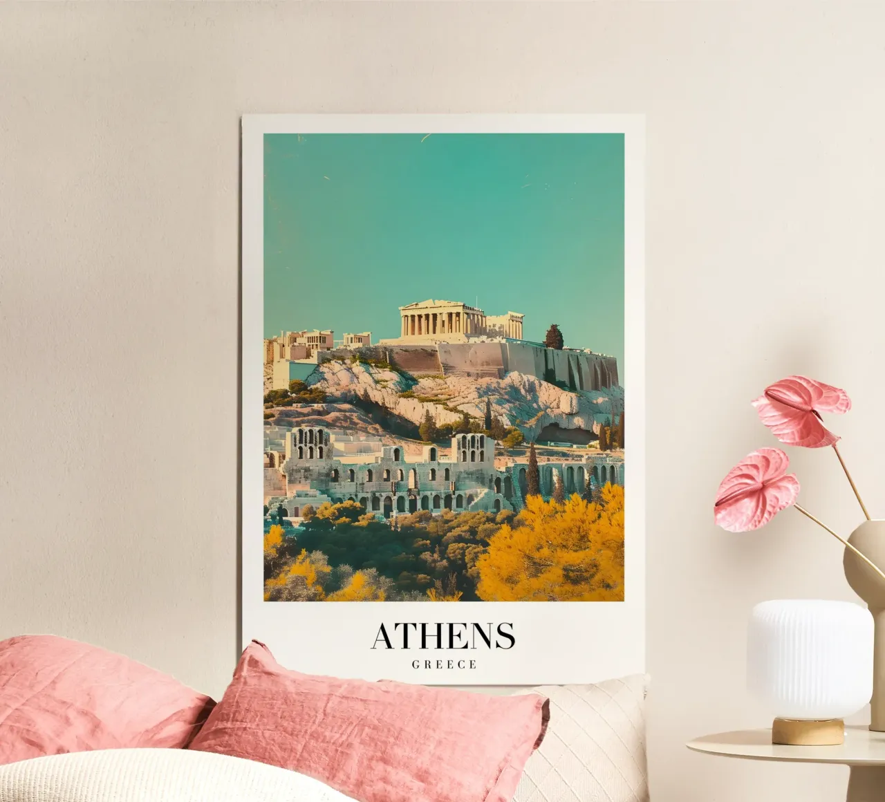 Athènes Grèce Vue de l'Acropole - Impression d'art grec ancien hahnemühle de homdeco