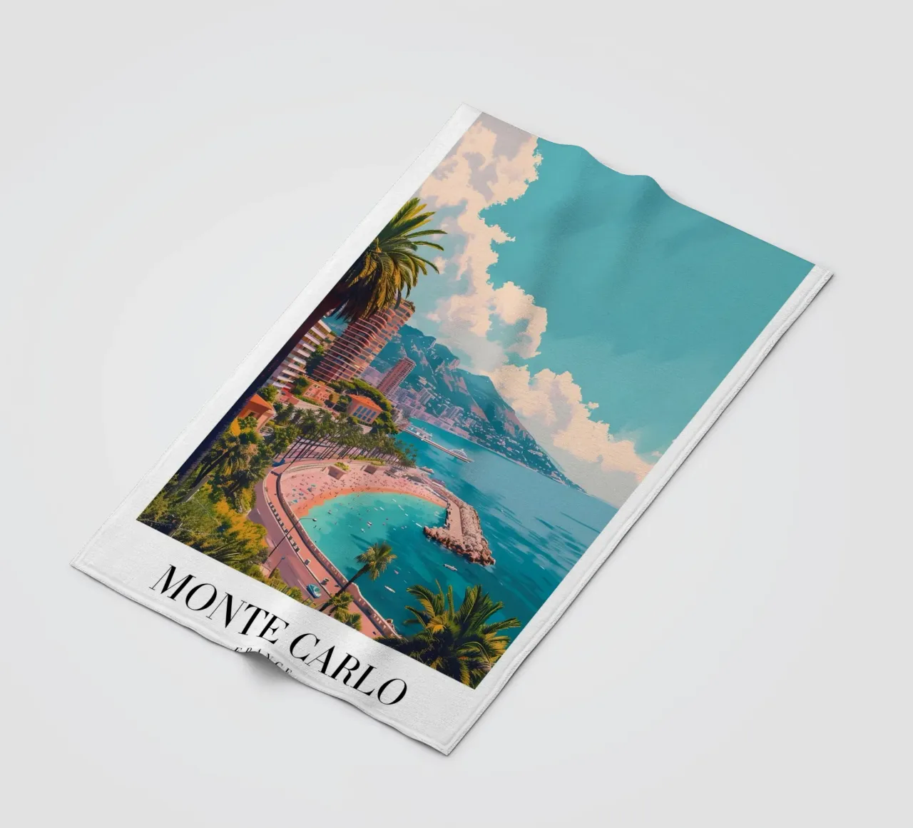 Monte Carlo Monaco Beach & Cityscape - Riviera Glamour coperta in pile da homdeco