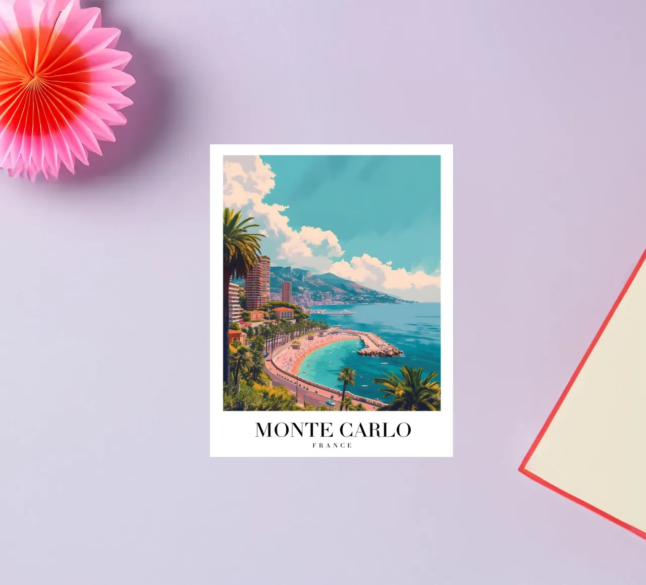 Monte Carlo Monaco Beach & Cityscape - Riviera Glamour adesivo da homdeco