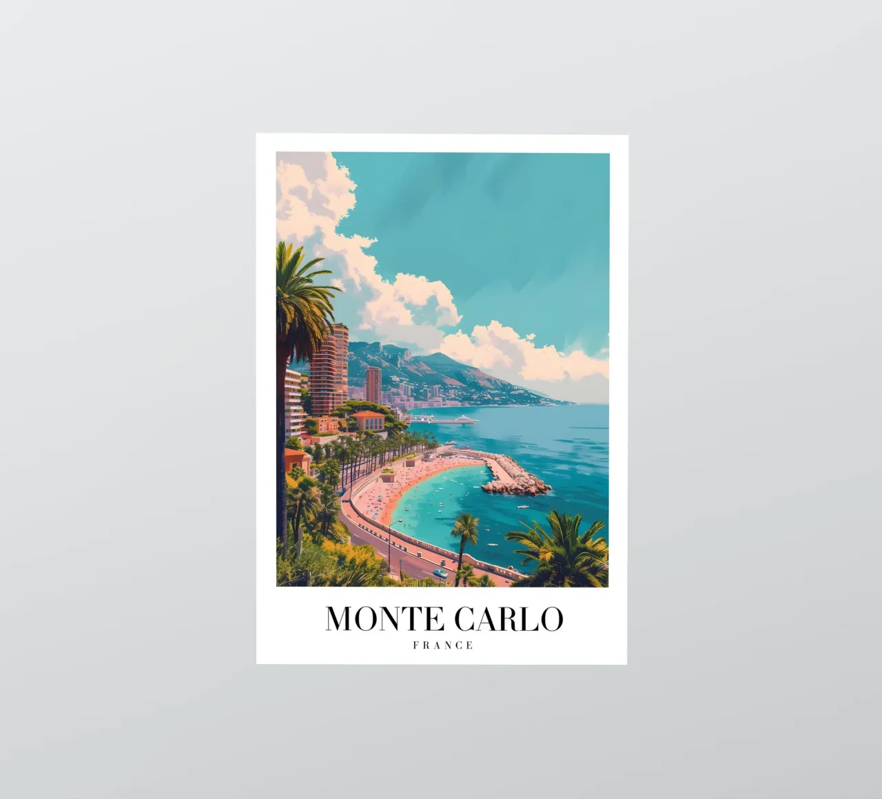 Monte Carlo Monaco Beach & Cityscape - Riviera Glamour adesivo da homdeco