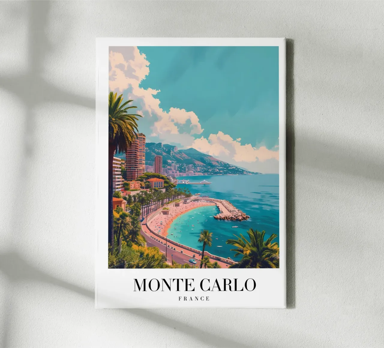 Monte Carlo Monaco Beach & Cityscape - Riviera Glamour tela da homdeco
