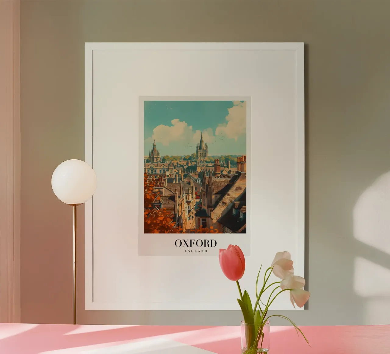 Oxford England Rooftops & Spires - Historic Cityscape Art hahnemühle by homdeco